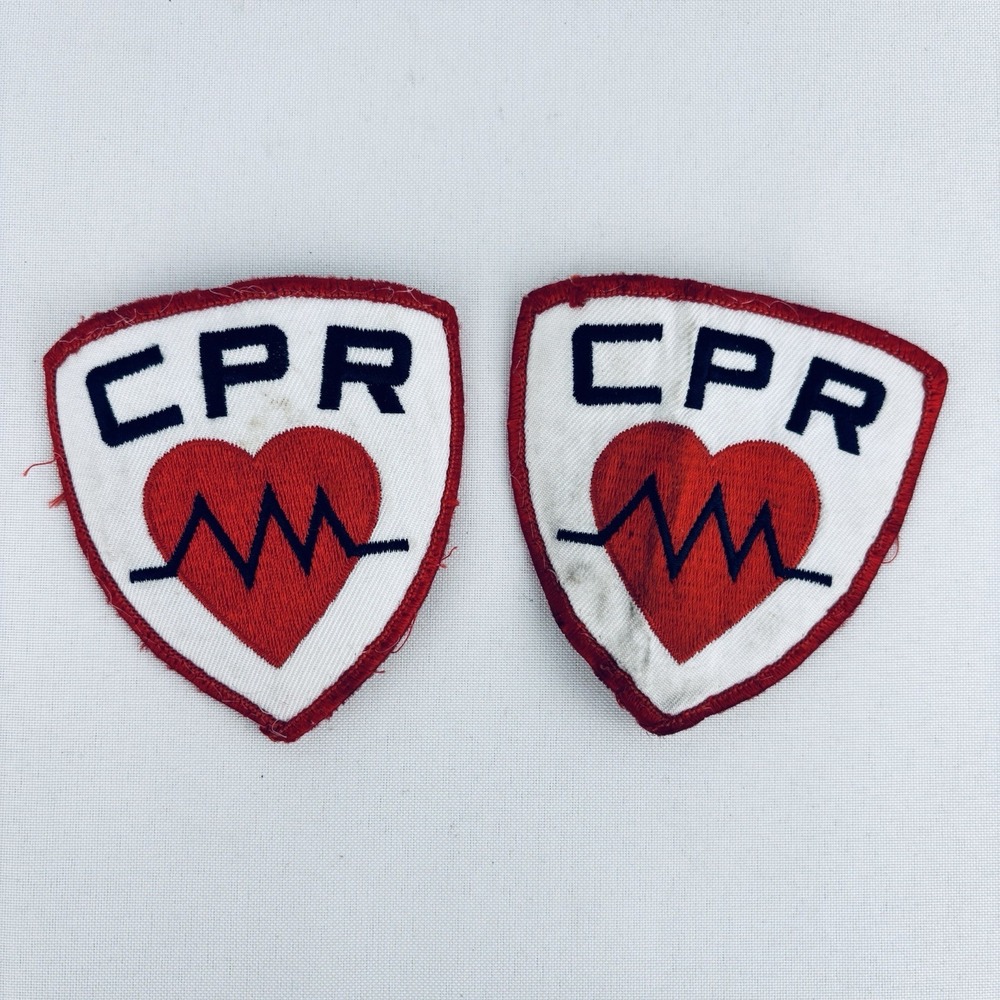 Lot Of 2 Vintage‎ - Medical Embroidered Uniform Patch Sew / Iron On CPR Shield